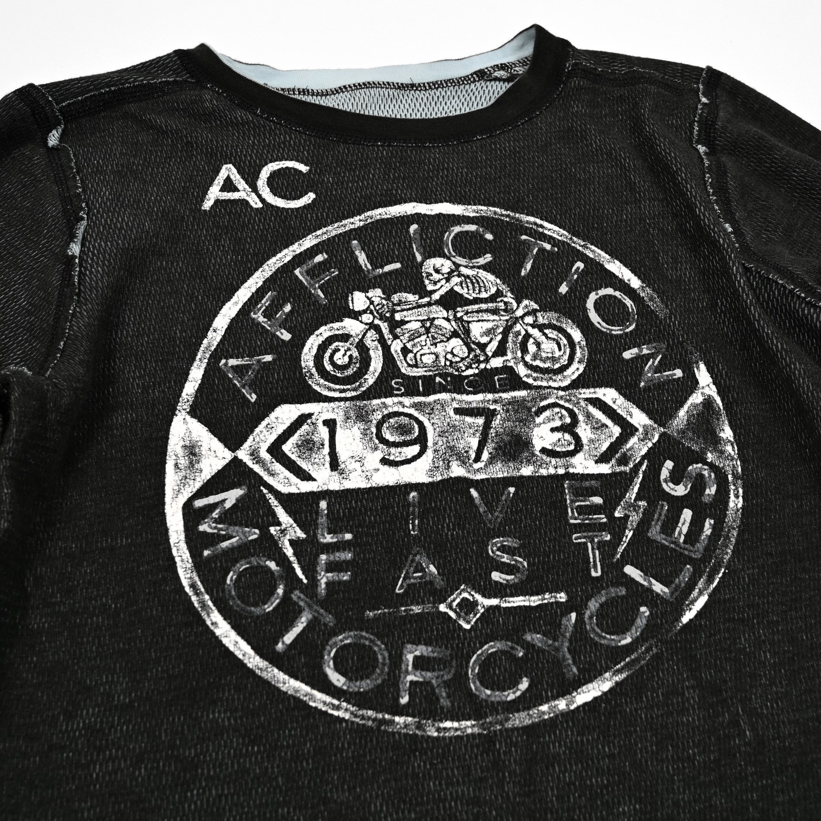 Affliction Men's Thermal Shirt Long Sleeve 'Live Fast' Small Reversable Y2k